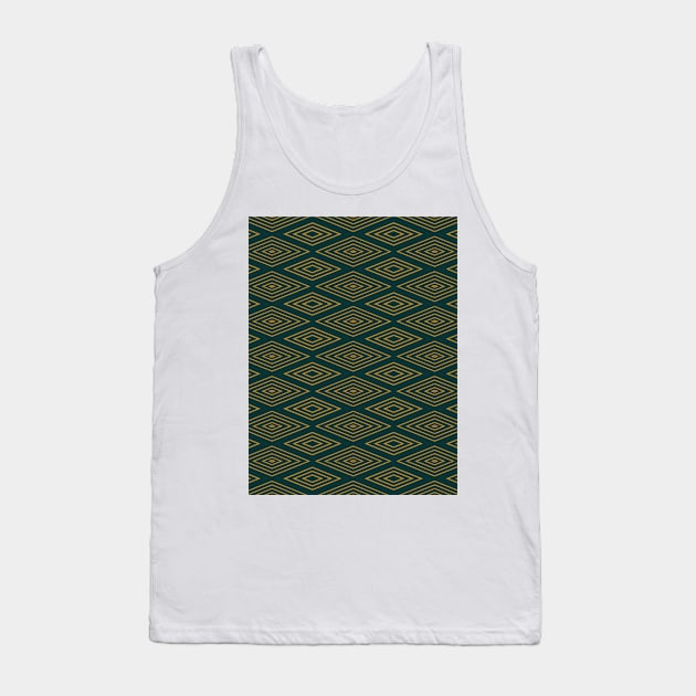 Art Deco Gold & Dark Green Tank Top by PSCSCo